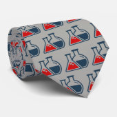 Red Beakers Chemistry Design Necktie Stropdas (Opgerold)