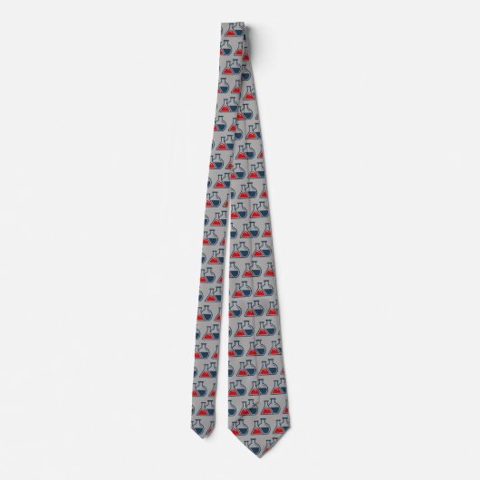Red Beakers Chemistry Design Necktie Stropdas (Achterkant)
