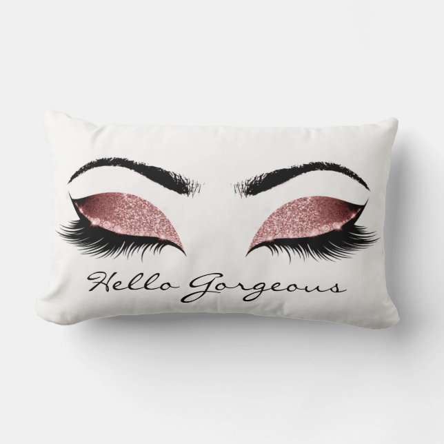 Red Bean Roos Makeup Lashes Hallo Prachtige Kussen (Voorkant)