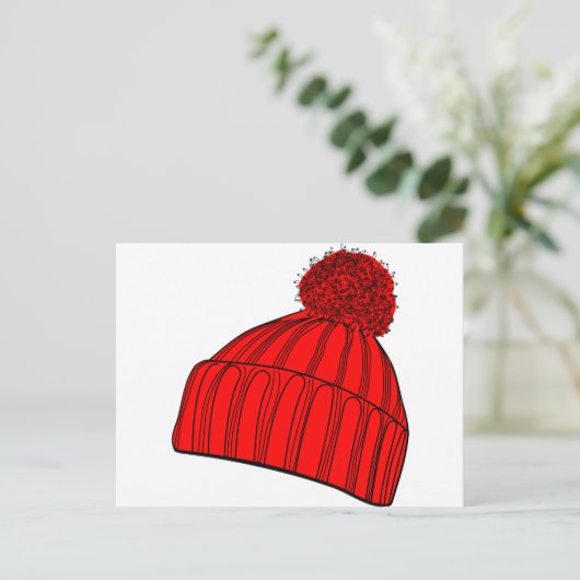 Red Beanie Briefkaart (Staand voorkant)