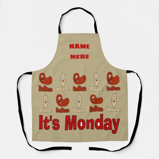 Red Beans & Rice, Ontwerp tekst toevoegen, Schort (Voorkant)