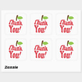 Red Bedankt Apple Appreciation Vierkante Sticker (Vel)