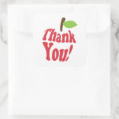 Red Bedankt Apple Appreciation Vierkante Sticker (Tas)