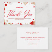 Red Bedankt Holiday bulk visitekaartje Notitiekaartje (Voorkant / Achterkant)