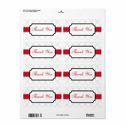 Red Bedankt Labels (Full Sheet)