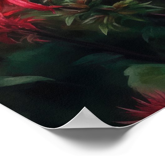 Red Bee Balm Flowers Art Print Poster (Hoek)