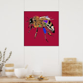 Red Bee Pop Art Poster (Keuken)