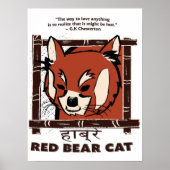 Red Beer Cat Poster (Voorkant)