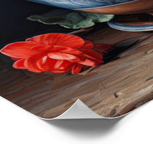 Red Begonia Flowers Art Print Poster (Hoek)