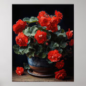 Red Begonia Flowers Art Print Poster (Voorkant)