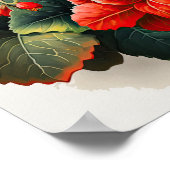Red Begonias Bloemenkunst Print Poster (Hoek)