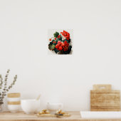 Red Begonias Bloemenkunst Print Poster (Keuken)