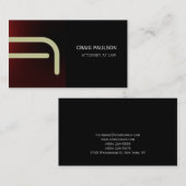 Red Beige Black Monogram Attorney Visitekaartje (Voorkant / Achterkant)