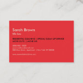 Red beige Cleaning House Keeping Janitorial Visitekaartje (Achterkant)