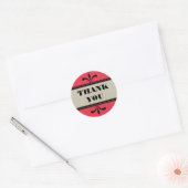 Red/Beige Fancy Art Deco Dank u Stickers (Envelop)