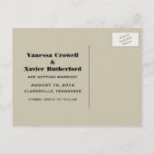 Red/beige Fancy Art Deco Opslaan Briefkaart datum (Achterkant)