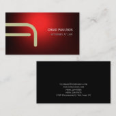 Red Beige Gray Monogram Attorney Visitekaartje (Voorkant / Achterkant)