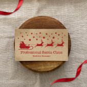 Red Beige Santa Sleigh Professional Service Visitekaartje