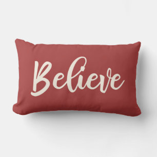 Red Believe Script Kerstkussen Kussen