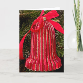 Red Bell Christmas Tree Ornament Bedankkaart
