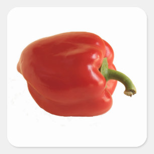 Red Bell Pepper Bright Photo op Classic Vierkante Sticker
