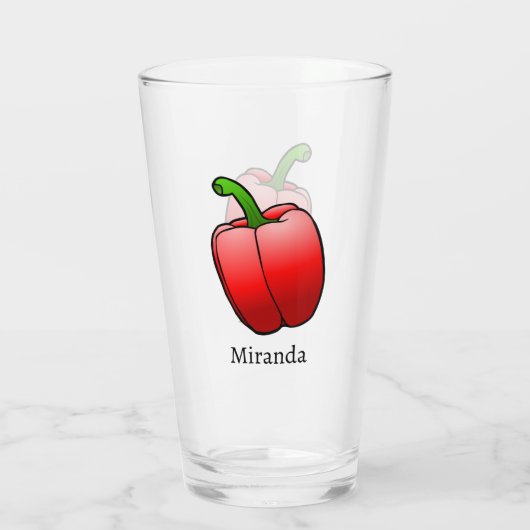 Red Bell Pepper Glas (Achterkant)