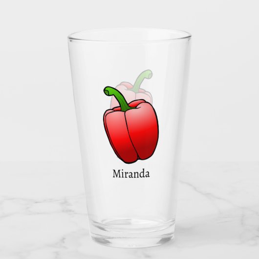 Red Bell Pepper Glas (Voorkant)