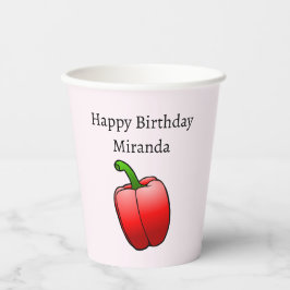 Red Bell Pepper Papieren Bekers