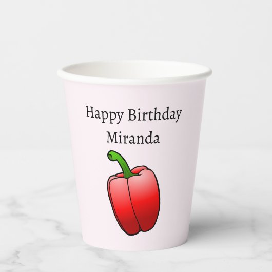 Red Bell Pepper Papieren Bekers (Voorkant)