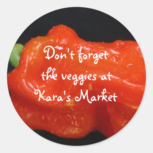 Red Bell Pepper Ronde Sticker (Voorkant)