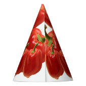 Red Bell Pepper. Verse van de markt Feesthoedjes (Achterkant)
