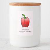 Red Bell Pepper Voedselcontainer Etiket (Voorkant)