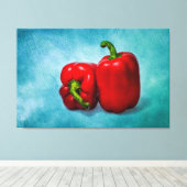 Red Bell Peppers Canvas Afdruk (Insitu (Houten vloer))
