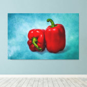 Red Bell Peppers Canvas Afdruk (Insitu (Houten vloer))