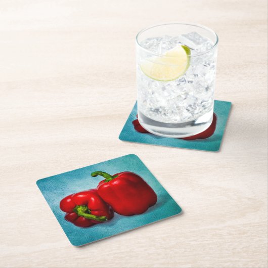 Red Bell Peppers Kartonnen Onderzetters (Insitu)