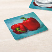 Red Bell Peppers Kartonnen Onderzetters (Schuin)