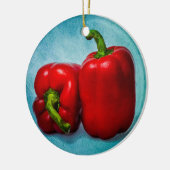 Red Bell Peppers Keramisch Ornament (Links)