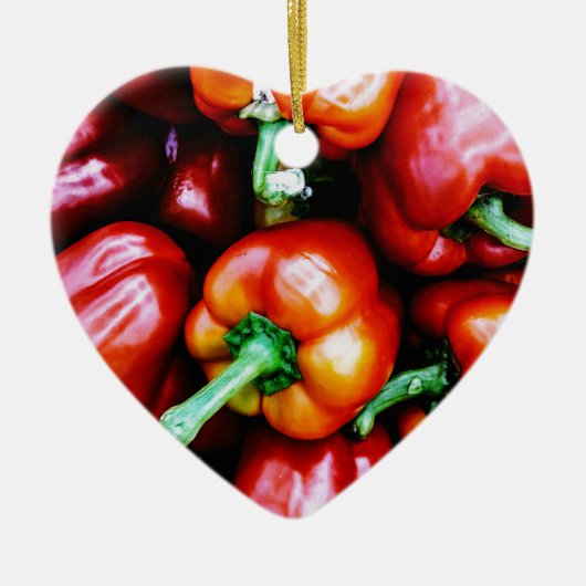 Red Bell Peppers Keramisch Ornament (Voorkant)