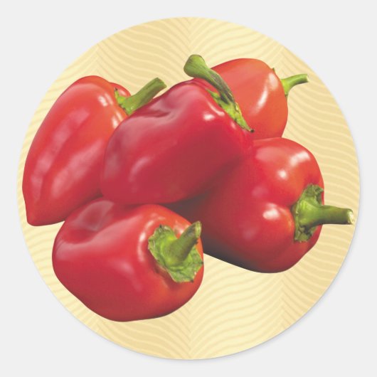 Red Bell Peppers Ronde Sticker (Voorkant)