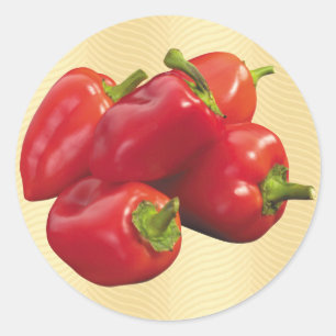 Red Bell Peppers Ronde Sticker