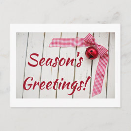 Red Bell Red Gingham Ribbon Briefkaart