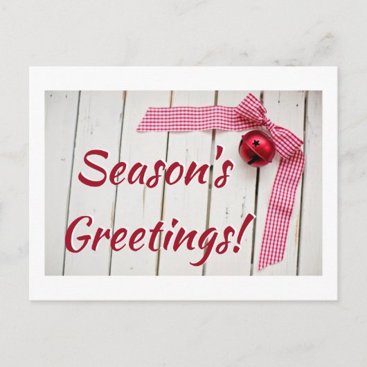 Red Bell Red Gingham Ribbon Briefkaart (Voorkant)