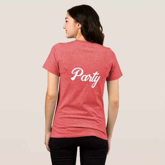 Red Bella-Canvas Party T-shirt (Achterkant volledig)