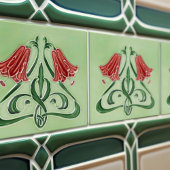 Red Bellflower Decor Art Deco Tegeltje