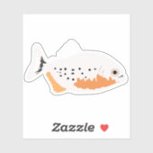 Red Bellied Piranha Fish Sticker (Vel)