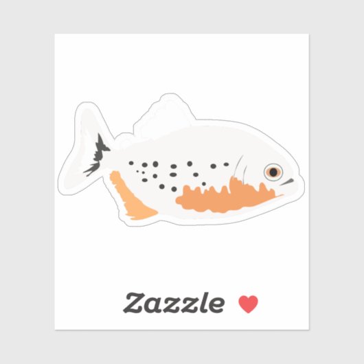 Red Bellied Piranha Fish Sticker (Vel)