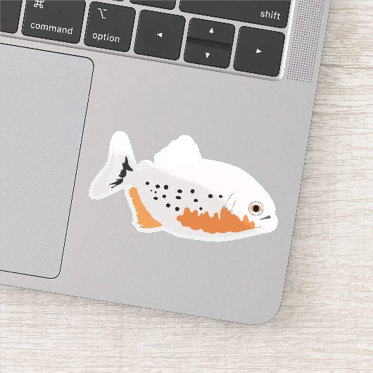 Red Bellied Piranha Fish Sticker (Detail)