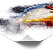 Red Bellied Piranha waterverf monster vis kunst Foto Afdruk (Hoek)