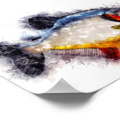 Red Bellied Piranha waterverf monster vis kunst Poster (Hoek)