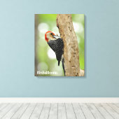 Red-Bellied Woodpecker Canvas Afdruk (Insitu (Houten vloer))